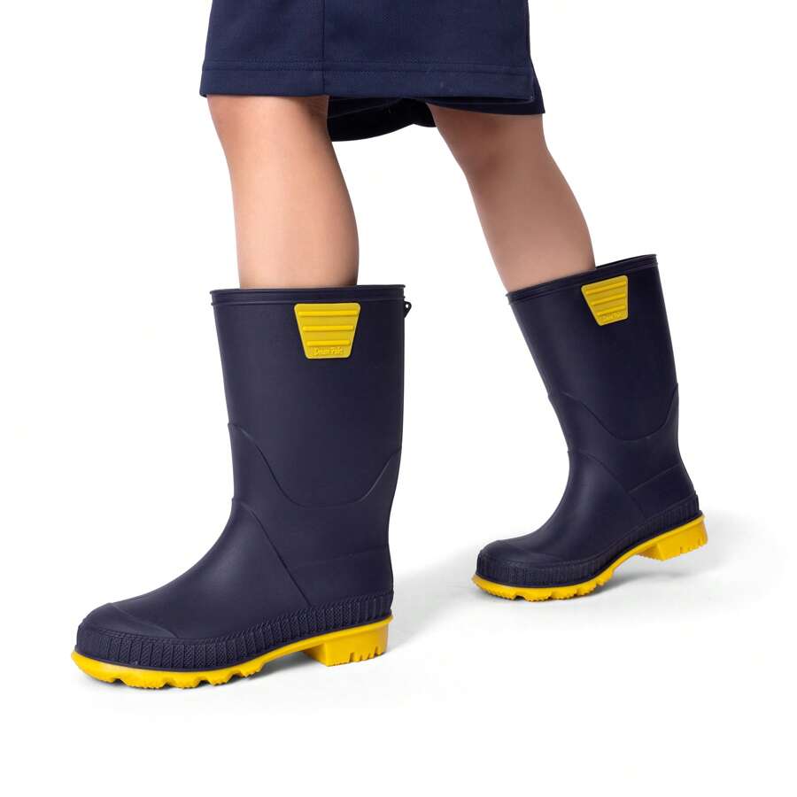 Kids Rain Boots Easy-On Lightweight Non-Slip Outsole For Boys & Girls Outdoor Rainy Day Play - 黃色 - 查看 1