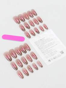 30 片短杏仁按压指甲艺术贴片，适合女士/甜美色彩蓝色闪光/海滩必需品日常生活可重复使用参加派对聚会附带 1 块果冻胶和 1 条摩擦条指甲用品指甲