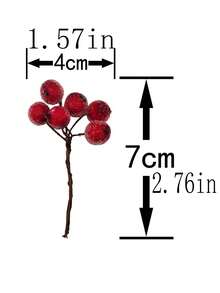 (10 Pieces/PCSK) Size 7cm * 4cm Christmas Crystal Berry Christmas Tree Decoration Gift Flower Decoration Red Wealth Crystal Berry Used For Room Vase Layout New Year Celebration Event