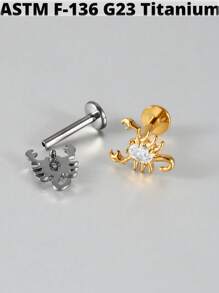 1PC G23 Titanium Zirconia Hexagram Lip Studs Internal Thread Zirconia Butterfly Ear Helix Tragus Cartilage Helix Earrings Body Piercing Jewelry