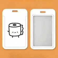 Conjunto de llavero integrado de protección de identificación para estudiantes, con diseño lindo de pareja, campus y Kaka, para tarjeta de comida, autobús y metro - Funda de cuerda de cuero - Ver 5