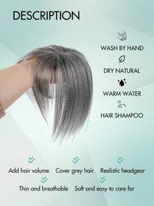 Extensões de Cabelo Invisíveis com Presilha para Mulheres - Toupeiras de Cabelo Humano 100%, Degradê Cinza a Branco Reto, Estilos A01 e A02, Perfeito para Cabelos Finos, Aparência Natural, Solução para Espessura do Cabelo | Aparência Natural | Presilhas de Fixação Seguras