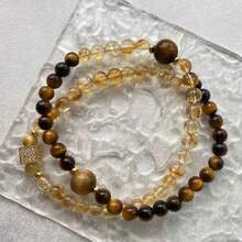 Crystal Crafts - Pulsera de doble círculo de citrino - Ver 4