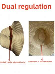 Sombrero de paja estilo bohemio tipo vaquero para el verano, sombrero de playa - Camel - Ver 3