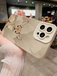 Deer Painted Beige Minimalist Shockproof Thick Phone Protective Case With Printed Design, Compatible With IPhone 15/16 Pro Max, XR/7/8, IPhone 15 Pro Max/12 Pro Max/13 Pro Max/14 Pro Max, 13, 14, 11, 12P, 14P, 11P, 12P, XS, XR, 7/8P, 7/8G, ES2, Compatible With A13 4G, A22, A21S, A51 4G, A52, S22 Ultra, A33 5G, Compatible With Redmi 10, Redmi Note 11 4G, Redmi 11 Lite, A53, TPU A14/A23/S23 Ultra, S24, A14, A15, S23, A73, Redmi Phone Cases - Multicolor - View 4