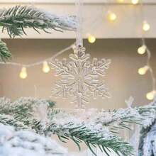 12pcs/6pcs/4pcs/3pcs/2pcs/-Christmas Tree Decoration Crystal Pendant Christmas Ornament - Hanging Acrylic Snowflake And Icicle Christmas Deer Pentagram Angel Ornament With Pendant Christmas Tree New Year's Party Decoration Supplies St. Patrick's Day Easter Valentine's Day Home Decor Christmas Decorations Room Decor Winter - Multicolor - View 9