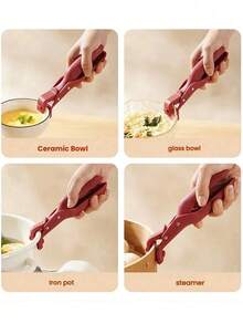 1/2/3 件防烫夹、厨房钳、厨房多用途碗架、空气炸锅钳、厨房耐热手柄、防烫碗夹、烤箱锅夹、防烫多功能蔬菜碗带防烫夹防滑设计适用于烧烤户外烹饪多功能高端安全防烫夹厨房