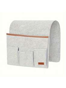 1 pieza Bolsa colgante de fieltro para mesita de noche, organizador colgante para el borde de la cama del dormitorio, diseño multifuncional que ahorra espacio para organizador de almacenamiento de mujer, artículos esenciales de viaje, regreso a la escuela, almacenamiento de dormitorio, decoración de otoño