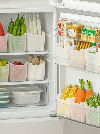 1/4个冰箱食品储物盒，厨房冷冻室侧门隔间容器，冰箱配件