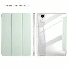 Funda plegable de 3 paneles para tableta, hecha de material acrílico de alta transparencia con ranura para bolígrafo, compatible con Xiaoxin Tab11 (2024) / Compatible con Red SE 11 pulgadas / Compatible con Red Pad Pro / iPad Air 5 / iPad generación 10 / iPad generación 11 Funda protectora / Funda protectora para tableta Xiaoxin Pad 11 2025 con soporte multifuncional - Triple transparencia - Ver 21