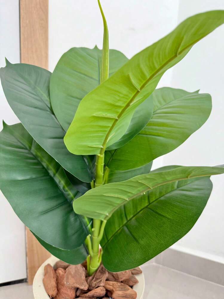 Artificial Ficus Lyrata With Wavy Cone Pot Home Garden - Beige - View 4
