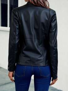 Nes Sport Chamarra dama piel afelpada por dentro - Negro - Ver 2