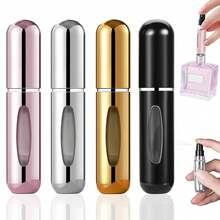 Portable Perfume Atomizer - Refillable Travel Perfume Bottle 5ml Spray Bottle - Refillable Mini Perfume Bottle - Refillable Leakproof Travel Perfume Atomizer - Bottom Direct Filling Perfume Dispenser Self-Pump Spray Bottle Aluminum Push-To-Drink Perfume Bottle - Multicolor - View 1