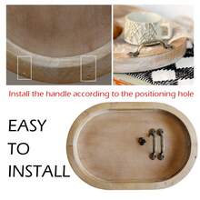 1PC Pastry Solid Wood Tray, Wooden Tea Tray Serving Tray With Handles For Home Decor Decorative Round Tray For Living Room Decor Coffee Table Decor Kitchen Table Decor Or Farmhouse Serving Tray