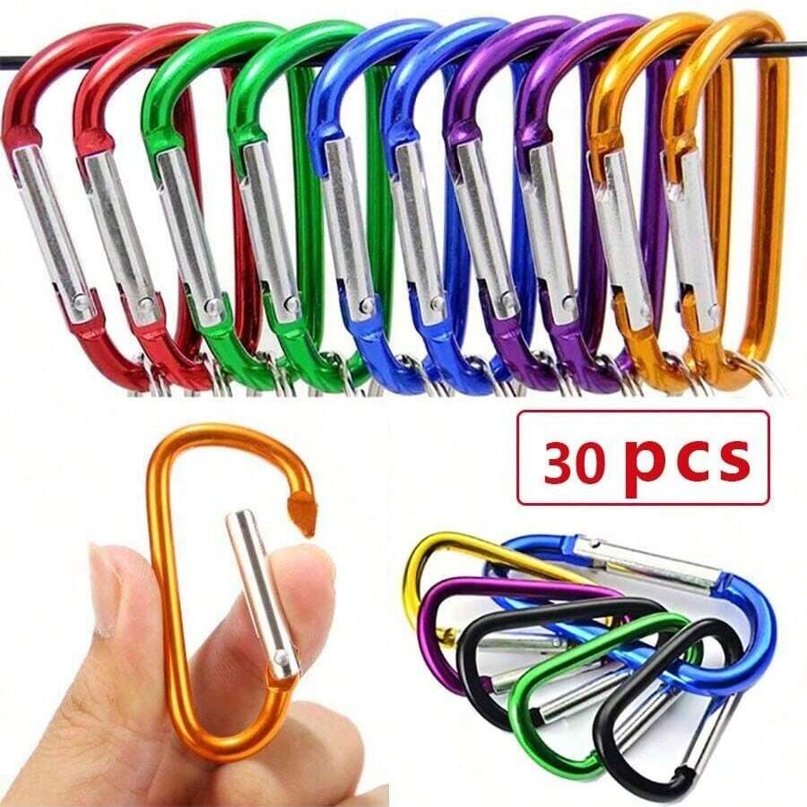 1/10/20/30pcs Heavy Duty Alloy Carabiners, Clip Buckle, Perfect For Camping, Hiking, And Climbing - Random Color - View 1