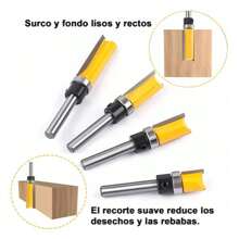 Brocas Rectas Perfiladoras Con Balero Atrás Para Router 4pcs - Amarillo - Ver 3