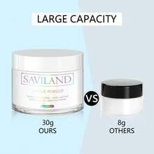 SAVILAND 透明壓克力美甲粉 30g，適用美甲延長、3D美甲藝術，專業美甲DIY沙龍用聚合物粉 - 無色 - 查看 4