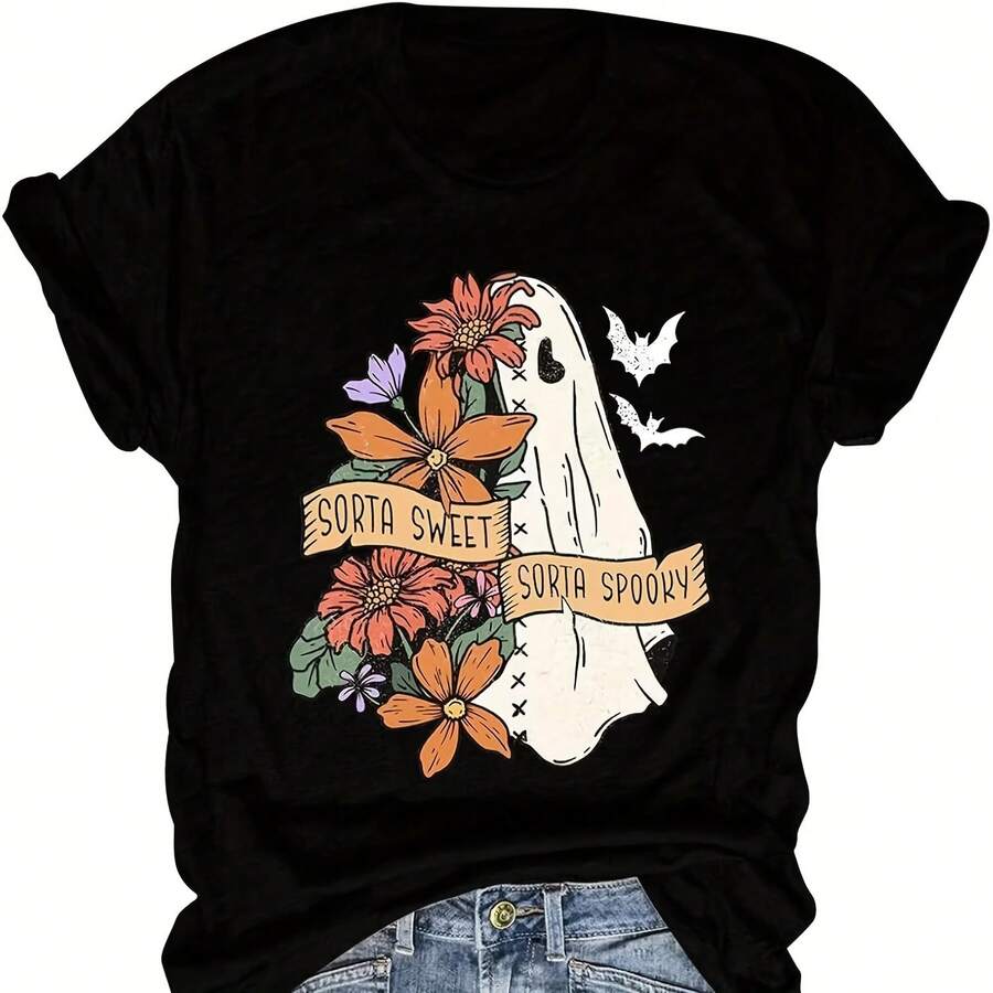 Rta Sweet Rta Spooky T-Shirt Cute Ghost Among Pumpkin Flower Playful Halloween Graphic S For Wo220g Heavy Crepe Homespun, Using Non-Legacy Miao Embroidery Pess, Dai Blue Cloth Covered With Dragon Boat Pattern And Suowers. Collar Hem Is Embroidered With Colorful Silk Tead, And Cuffs Are Replaced With Ovable Sier Pendant Rings. Each Piece Comes With A D-Written Embroidered Greeting Rd, Rrding The   Of The Pattern. A Batik Dress Is Rmded For Folk Festivals. "To The Aunts Of  Costume Collectors, Every Sch Contains An Epic." - Đen 9 - Xem 1