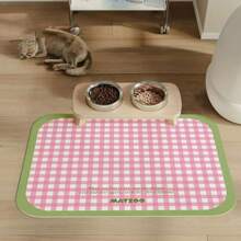 1 件防水防溅宠物喂食垫 - 易于清洁，耐刮擦硅藻土复合材料