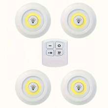 带遥控器的 LED 夜灯，易于安装，AAA 电池供电，便携式橱柜灯，COB 照明，可调光，定时功能，适用于衣柜、厨房、浴室、卧室、宿舍等 - 白色 - 查看 18