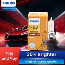 PHILIPS 1 包汽车照明 H1 H3 H4 H7 HB3 HB4 标准卤素替换头灯灯泡，建议购买两个并一起更换以获得更好的效果