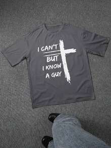PAYEAH But I Know A Guy Print T Shirt, Tees For Men, CasualShort Sleeve T-Shirt For Summer 100% Heavy Cotton T ShirtMen's Casual Cotton Short Sleeve T-Shirt – Basic Summer Tee For Men (S-XXXL) Cotton , Vintage, Cotton, Cotton Shirts, Graphic Tees, Romwe, Funny T Shirts, Graphic Tees, Western, White Graphic Tees - 灰色 - 查看 2
