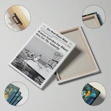 1 幅报纸墙面艺术画复古印刷帆布画女士搜索男士大胆海报奢华美学装饰卧室、客厅、公寓墙壁装饰礼物送给她无框或带框 - 彩色 - 查看 2