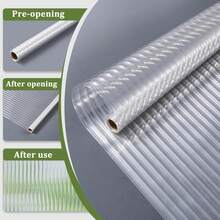 Window Privacy Film, Stained Glass Window Film, 3D Reeded Glass Window Film, Frosted Window Stickers For Bathroom, Adhesive Decorative Window Film UV Blocking - White - View 5