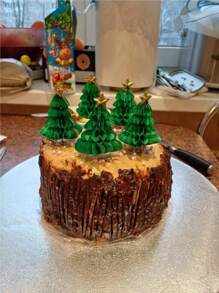 5/10/20 件套，圣诞蜂巢鸡尾酒签，圣诞树形竹签，蛋糕水果签，派对装饰，派对用品，节日装饰，节日用品，桌面装饰