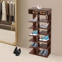 YUNRUX Shoe Cabinets - Chocolate Brown - View 8