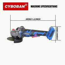 CYBOBAN Electric Tool, A Small Angle Grinder With A Diameter Of 100mm, A 21V Lithium Battery Cutting Machine, Compatible With Dayi 4.0Ah High-Capacity Batteries, And The Body Has A Strong Mechanical Feel. - EU C Type Plug(220-240V) - View 13