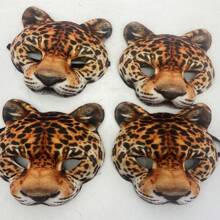 Maska na Halloween, dekoracja karnawałowa, bal maskowy, maska EVA, pół twarzy, zwierzę, lamparta, transgraniczna