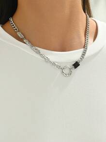 1 件兩層女式黑色蝴蝶吊墜項鍊,哥德式風格,高端利基設計配件