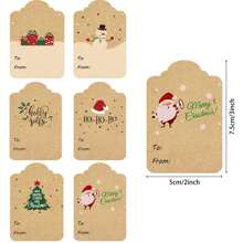 300/600pcs Festive Kraft Paper Christmas Gift Tag Stickers - Handwritten Name Labels With Merry Christmas & Holiday Greetings, 2x1.96" - Perfect For DIY Projects, Scrapbooking & Presents, Christmas Stickers, Best For Christmas