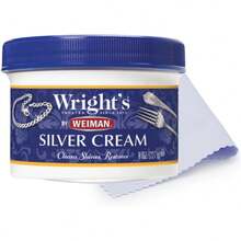 Crema Limpiadora y Pulidora de Plata de Wright - 237ml con Paño de Pulido - Sin Amoníaco - Limpia y Elimina suavemente el Deslustre sin Rayar - 1 paquete - Ver 9
