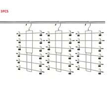 6-poziomowy wieszak na spodnie ze stali nierdzewnej – oszczędzający miejsce organizer do garderoby z klipsami – wielofunkcyjny do jeansów, szalików, spódnic i nie tylko – 6-poziomowy metalowy wieszak na spodnie, oszczędzający miejsce organizer do garderoby na jeansy, szaliki i spódnice – trwałe wykończenie z powłoką proszkową, wielopoziomowe przechowywanie, wygodna organizacja szafy | Oszczędność miejsca | Metalowa konstrukcja, haczyki na ubrania - Czarne - Zobacz 16
