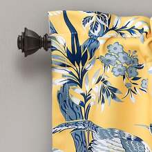 LUSH DECOR Dolores Light Filtering Valance Blue Single 52X18+2 Halloween-Fall Decor-Room Decor - Yellow - View 2
