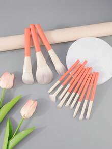 12pcs Holiday Series Makeup Brush Set, Full Convenient Starter Kit For Highlighting & Concealing, Ultra Soft Beauty Tools - Multicolor - View 2