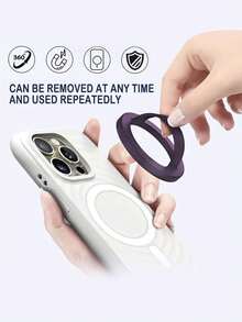 360° Adjustable Magnetic Silicone Ring Phone Holder, Strong Anti-Lost Design, Compatible With IPhone 15/14/13/12 Series And Android Phones, Convenient Installation And Removal, Great Gift For Family And Friends - Multicolor - View 4