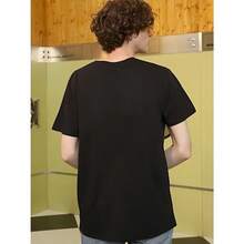 Tony Soprano Graphic T-Shirt - Official-Looking Design With Famous Scene, Soft Breathable Fabric, Relaxed Fit Crew Neck Tee For Men & Women -  TV Show Merchandise Collectible Gift For Fans, Casual Wear, Streetwear Style, Comfortable Clothing, Fan Merchandise, Pop Culture Apparel, Durable Print, Short Sleeve Shirt, Pop Culture Lovers - 黑色 - 查看 3