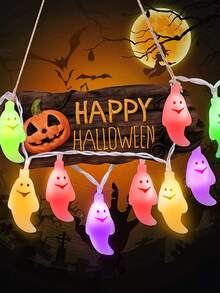 1pc 1.5/3M Battery Power Ghost Decorative Light String, Halloween Indoor, Courtyard Decorative Ghost Light String,Ghost House Decorative Light String, Halloween Decoration Lughts, Halloween Gifts, Halloween Home Decor - White Ghost - View 15