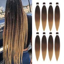 DZfirst Ombre Yellow Multiple Packaging 30 Inch Pre Stretched Braiding Hair Extensions Long Synthetic Braiding Hair Extensions For Women Girls - Multicolor - View 13