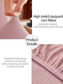 1/4 chiếc Vỏ bọc ghế bằng vải nỉ màu trơn co giãn có ren - Hồng - Xem 5