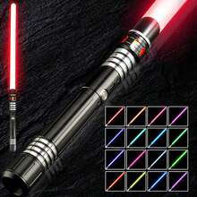Gravity Sensing RGB Light Up Saber, USB Rechargeable Light Sword 16 Colors RGB Sword With Gravity Sensor Sound Effect Flashing Toy 2 In 1 Sword Light Up Toys Martial Arts Sword For Gifts - màu đen - Xem 1