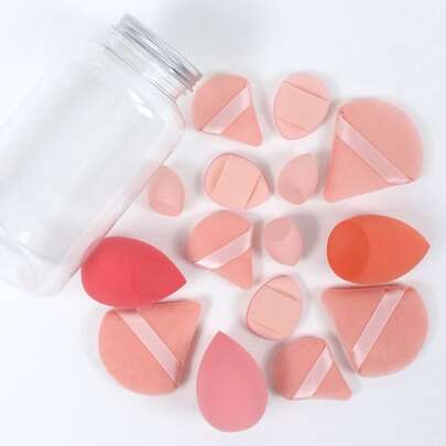 15 piezas Juego de brochas de maquillaje de primavera con tubo de almacenamiento, herramientas de maquillaje multifuncionales, esponjas de maquillaje para mezclar BB cream, base, polvo y crear un cutis perfecto, también se pueden usar con corrector, rubor, sombra de ojos, se expanden al mojarse, esponjas de maquillaje de doble uso sin látex, aptas para todo tipo de piel, maquillaje, económico, decoración de habitación, tocador, dormitorio, accesorios de maquillaje, borla, difuminador de maquillaje, borla de polvo, esponja de maquillaje, económico, rellenos de calcetines, maquillaje, herramientas de maquillaje, cosas baratas, regalos, regalos para mujeres, regalos de Navidad, sorteos, cosas baratas, artículos de viaje esenciales