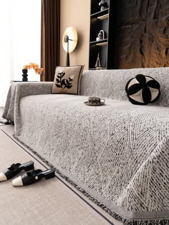 بطانية كنبة ذات ورق الموز، خفيفة الوزن فاخرة بتصميم بسيط، مضادة للانزلاق والغبار والخدش، مناسبة لجميع الفصول، قابلة للعكس، لغرفة المعيشة وغرفة النوم والمكتب