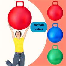 1 pezzo Palla rimbalzante gigante con manico, in PVC extra spesso per fitness e divertimento, ottima per esercizi all'aperto, feste di compleanno, attività in famiglia e relax!