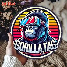 2D Flat, 2D Flat "Gorilla Tag Game Icon" Aluminum Wall Art - Round Metal Sign, Suitable For Home, Kitchen, Dining Room, Bedroom, Garden, Bathroom, Garage, Hotel, Office Decor - Easy To Hang, Perfect Room Decoration/Jungle Wisdom Challenge | Animal Theme Board Game Design | Wildlife Themed APP Button | Zoo Guide System | Adventure Game Achievement Badge, 2D Flat, Perfect For Room Decor Christmas Decorations Home Christmas Gifts Christmas Decor