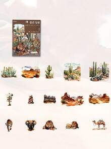 Bộ 15 miếng dán chủ đề phong cảnh, decal dán trang trí sáng tạo, vật liệu thủ công trang trí DIY, quà tặng ngày lễ, đồ dùng học tập, đồ dùng làm album ảnh cá nhân hóa, nhãn dán vui nhộn, nhãn dán máy tính xách tay, nhãn dán điện thoại Kindle. - màu nâu - Xem 10