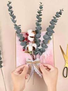 30Pcs Eucalyptus Stems Artificial Plants Faux Eucalyptus Branches Faux Eucalyptus Stem, 38Cm For Vase Wedding Bouquet Home, Valentine Day, Gift Gifts Birthday Graduation, Spring Summer Decor, Frosted Leaves,Artificial Greenery, Farmhouse Decorations,Summer And Graduation Season Decorations,Bulk Artificial Greenery,Birthday Party DIY Handmade Gift Decorations